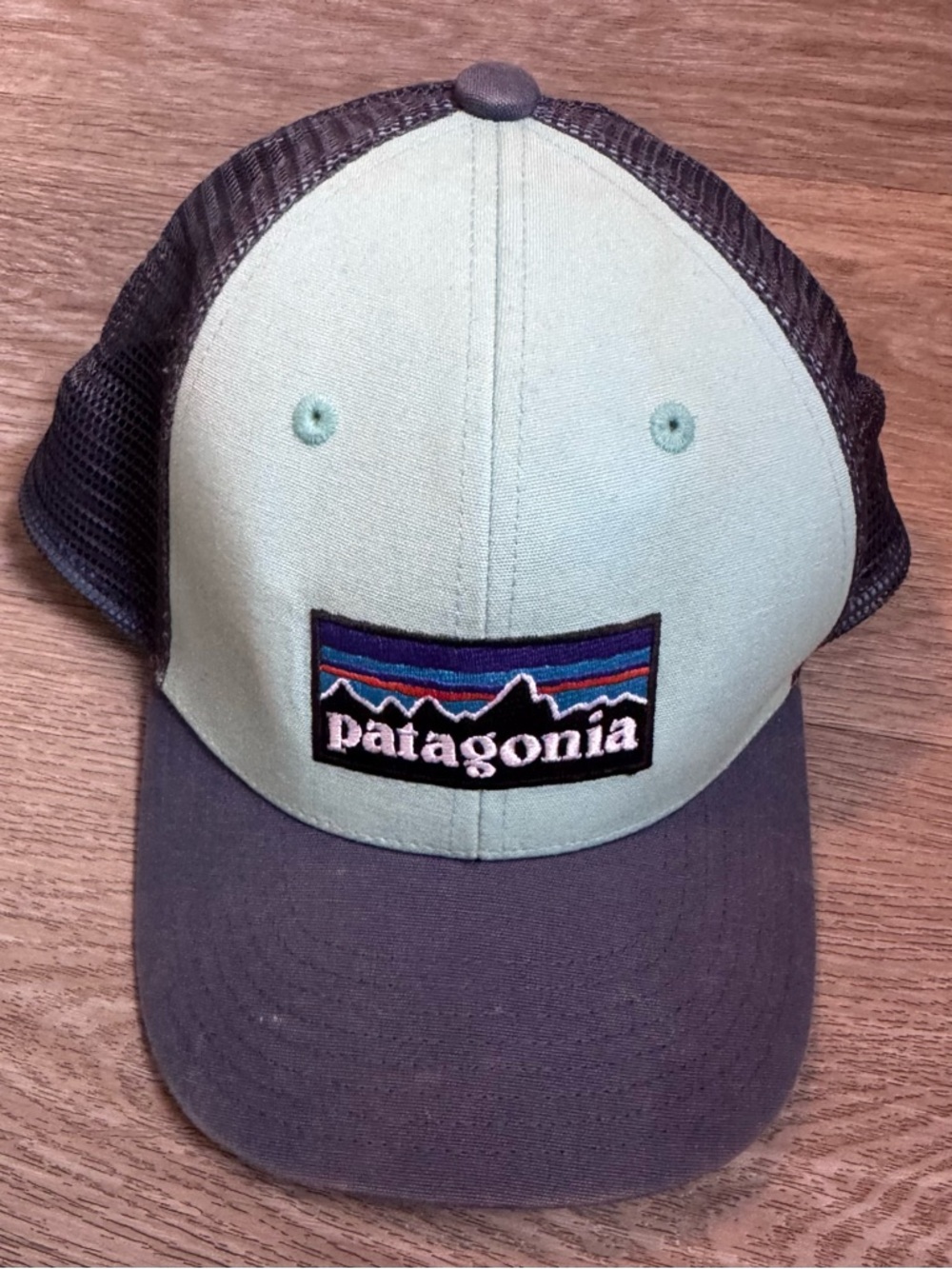 Patagonia Kids Youth Trucker Hat Snap Back Navy and Teal